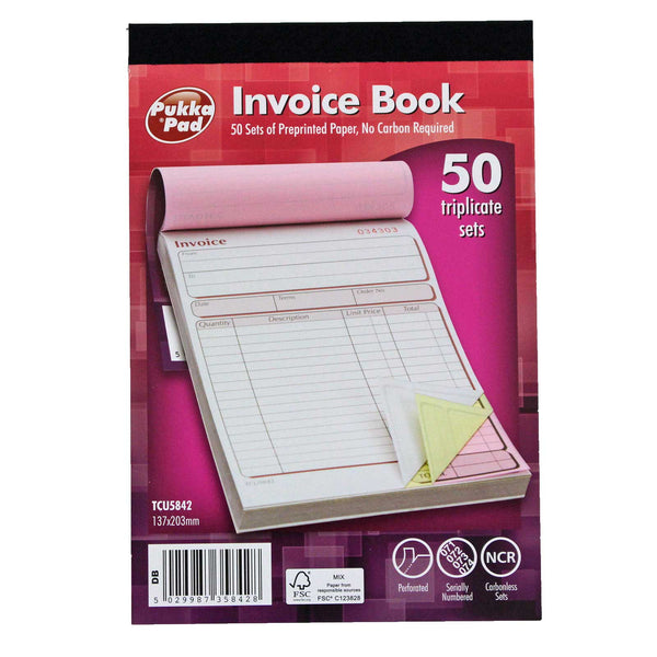 Triplicate Invoice Book 50 Sets (NCR)