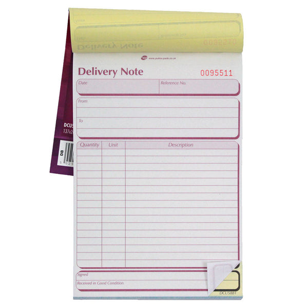 Pukka Pad NCR Duplicate Delivery Note Book - 137mm x 203mm