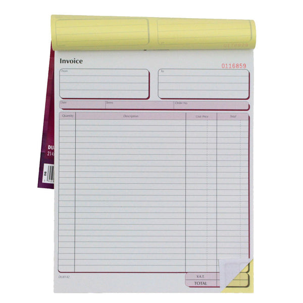 Large Duplicate Invoice Book With Carbon - 214x273mm